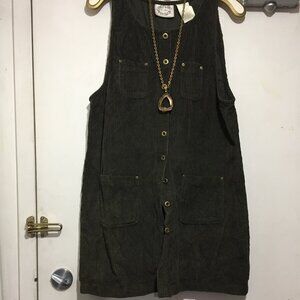 VINTAGE ERIKA CORDUROY SLEEVELESS DRESSES SIZE L